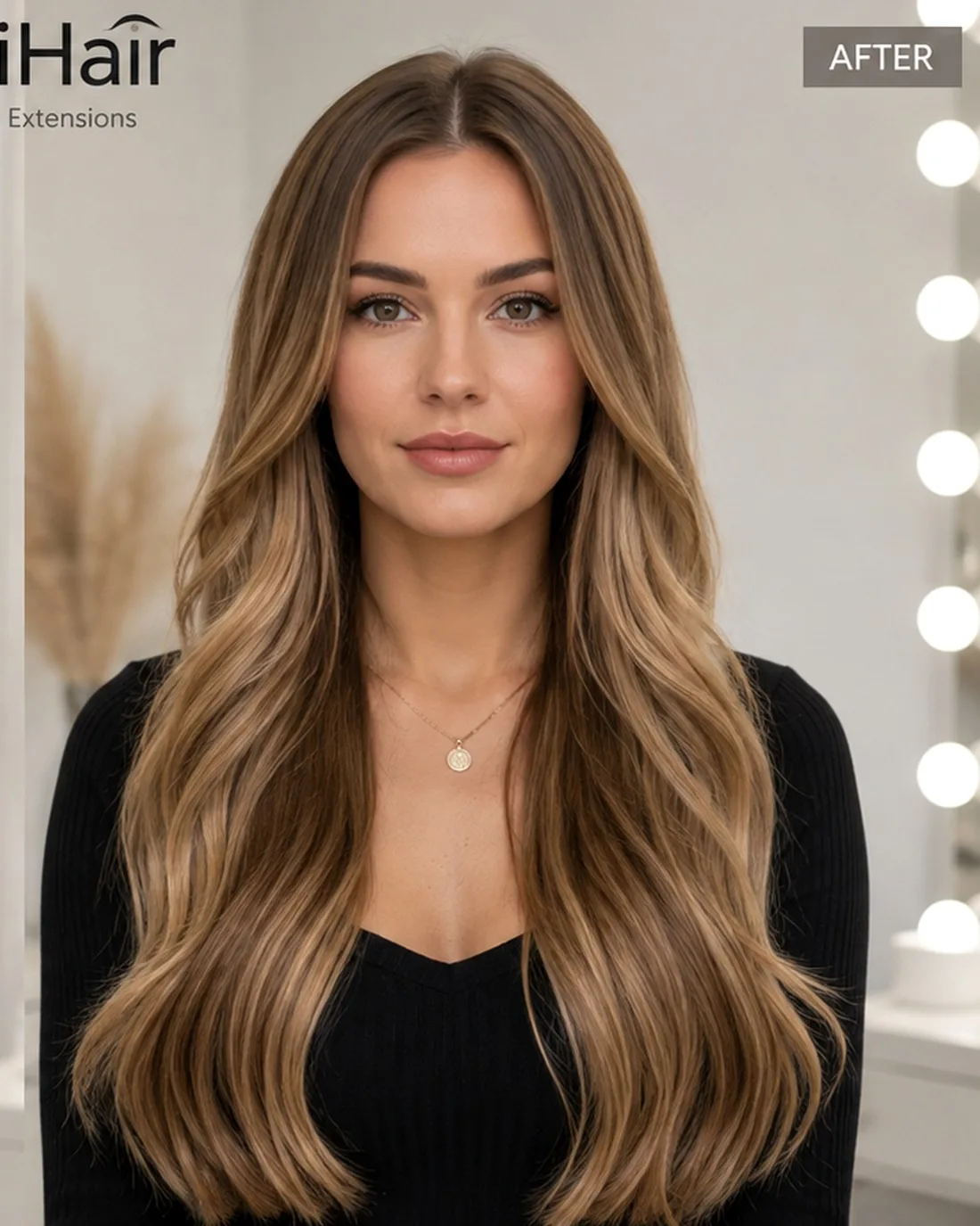 Long blended hair extension result